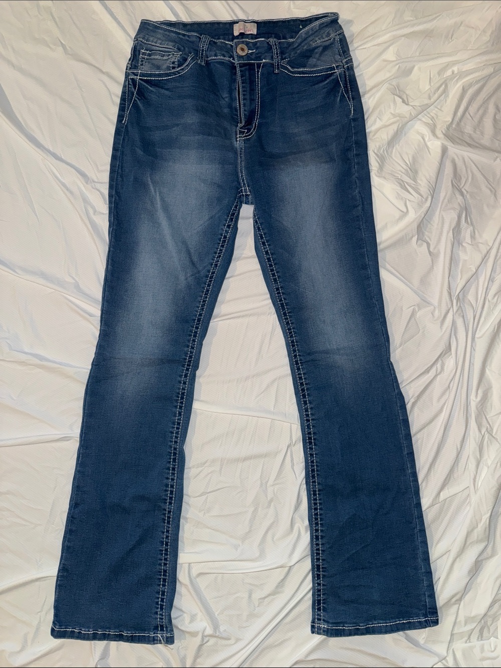 Women's Dark Blue Stretch Bootcut Jeans